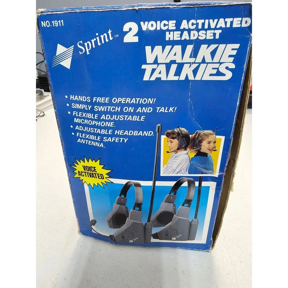 Sprint 2 Voice Activated Headset Walkie Talkies No 1911 Hands Free Operation‎